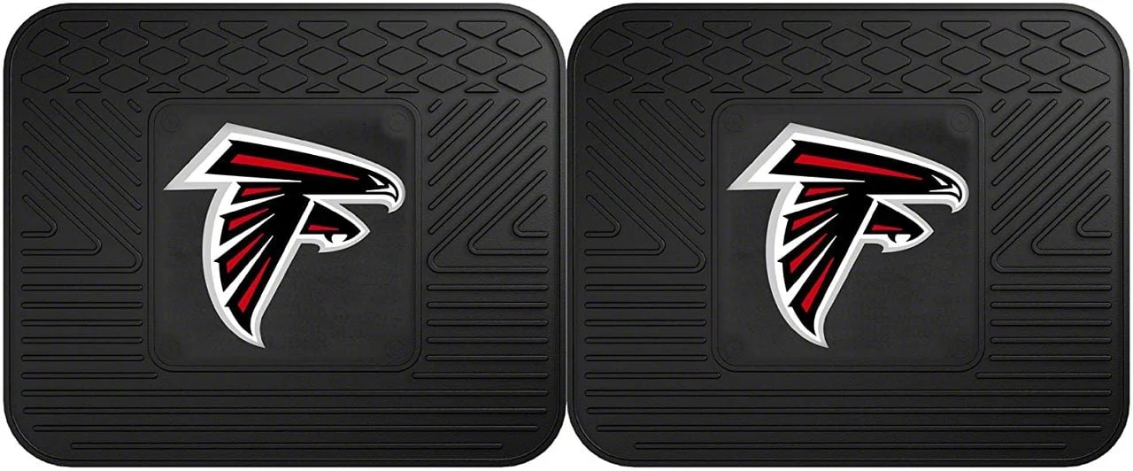 Molded Rear Floor Mats with Atlanta Falcons Logo (Universal; Some Adaptation May Be Required)