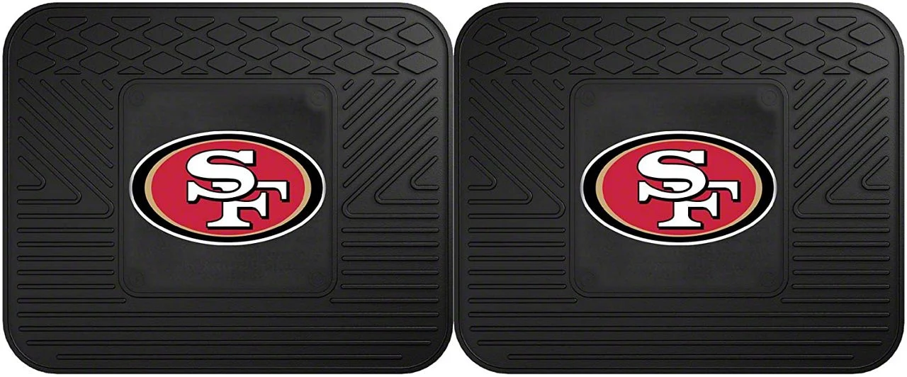 Molded Rear Floor Mats with San Francisco 49ers Logo (Universal; Some Adaptation May Be Required)