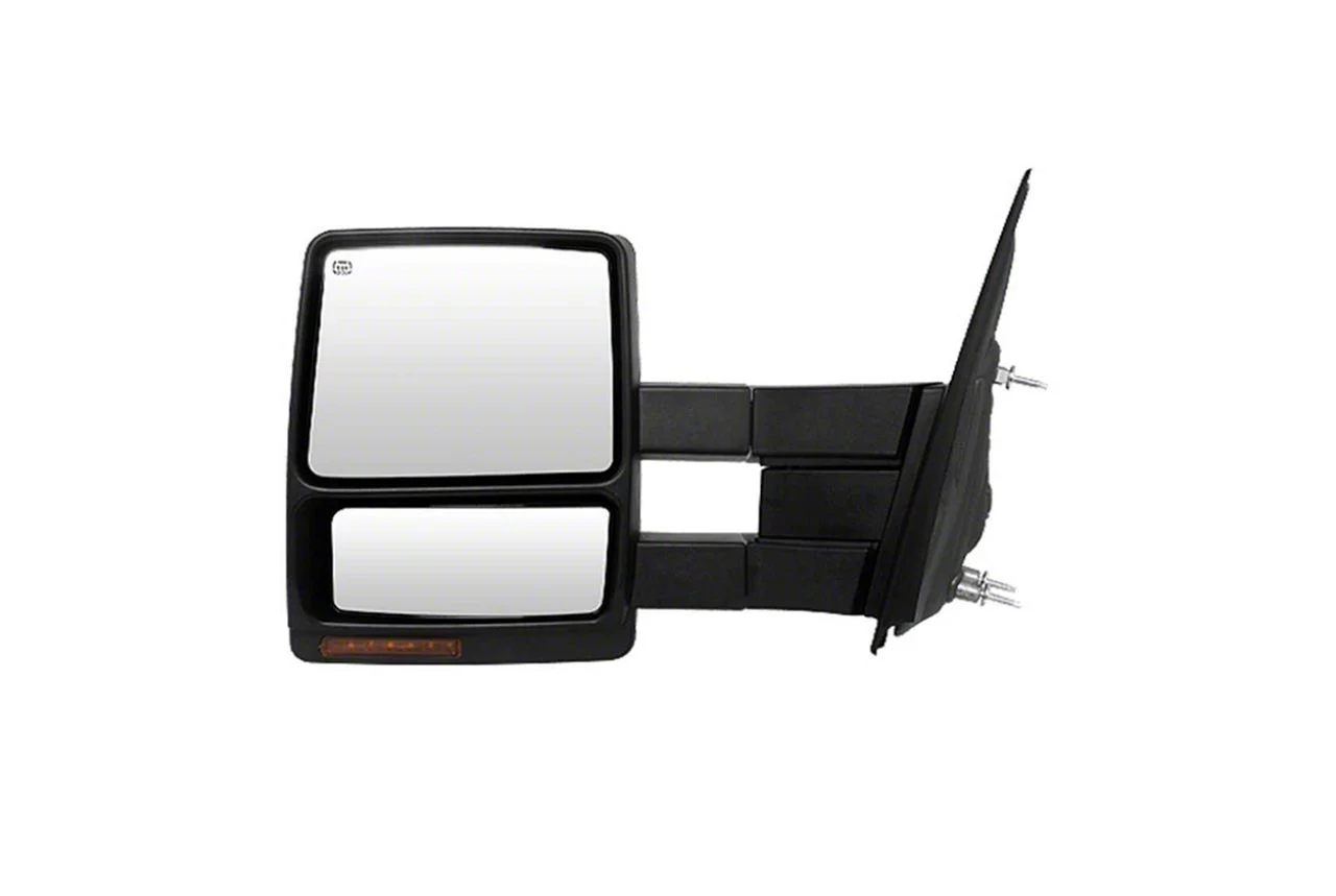 Powered Heated Telescoping Mirror with Amber LED Turn Signal; Driver Side (07-14 F-150)