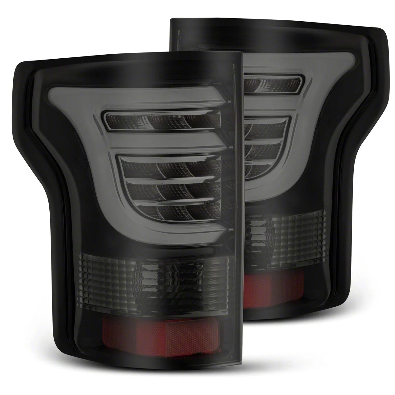 AlphaRex PRO-Series LED Tail Lights; Jet Black Housing; Smoked Lens (15-17 F-150 w/ Factory Halogen Non-BLIS Tail Lights)
