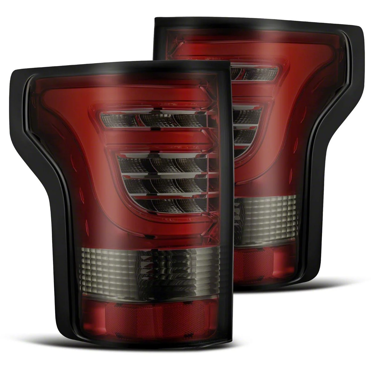 AlphaRex PRO-Series LED Tail Lights; Red Housing; Smoked Lens (15-17 F-150 w/ Factory Halogen Non-BLIS Tail Lights)