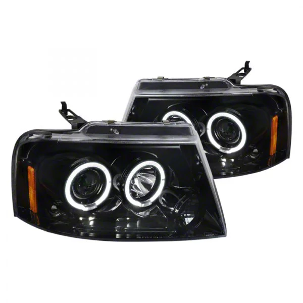 Dual Halo Projector Headlights; Jet Black Housing; Clear Lens (04-08 F-150)