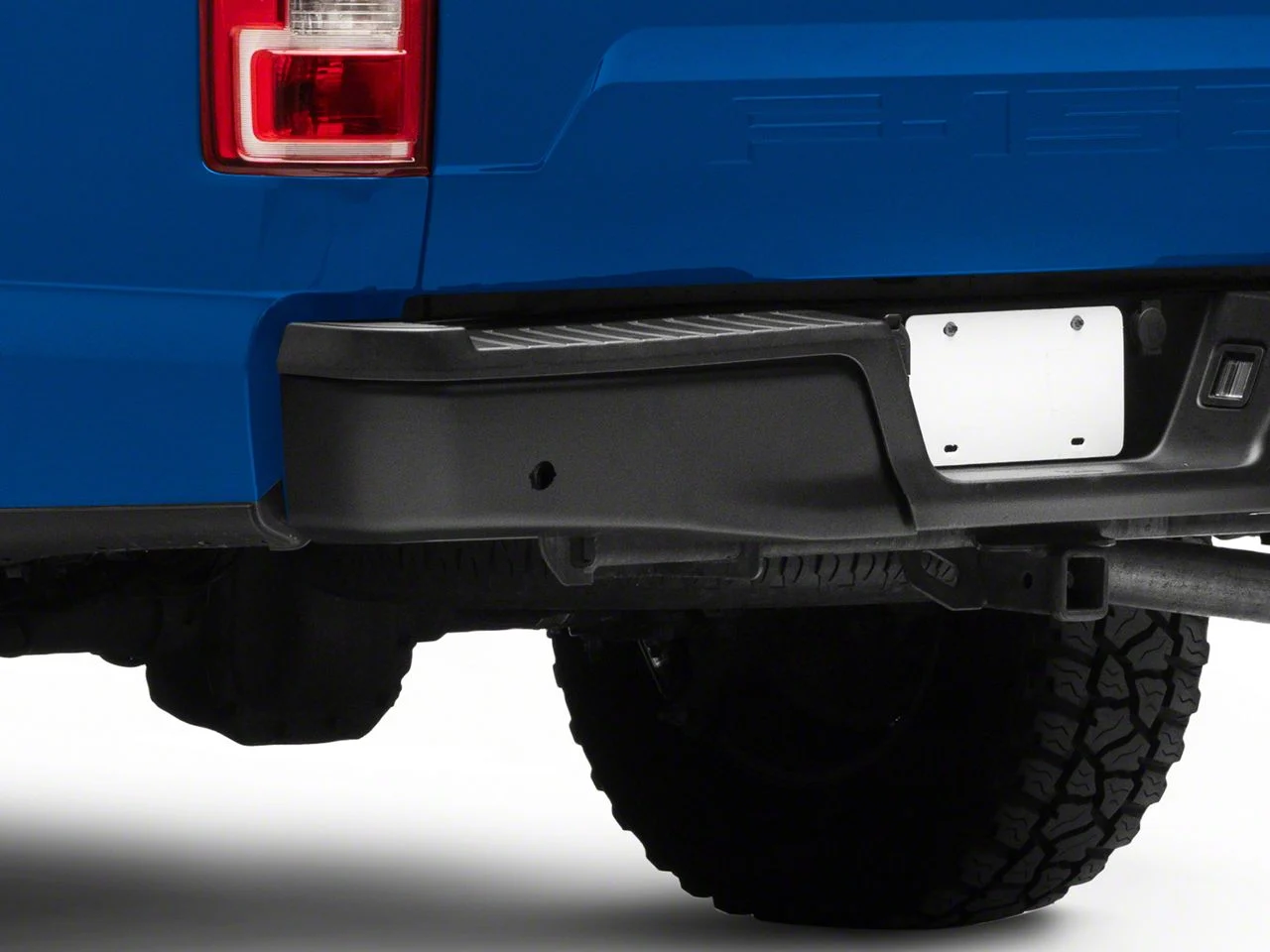 Rear Bumper Cap End; Pre-Drilled for Backup Sensors; Driver Side; Black (15-20 F-150, Excluding Raptor)