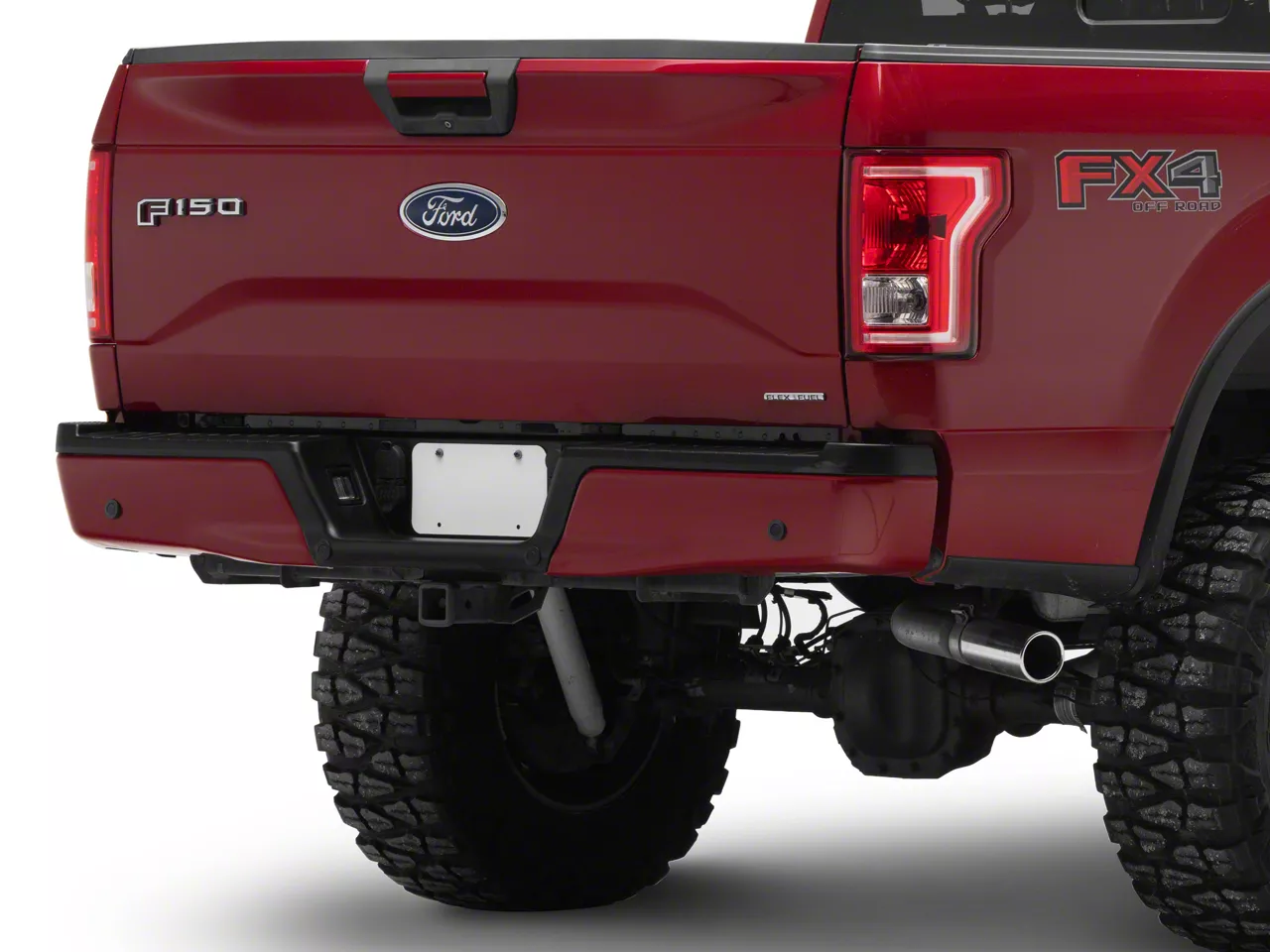 Rear Bumper Top Step Pad; Pre-Drilled for Backup Sensors (15-20 F-150, Excluding Raptor)