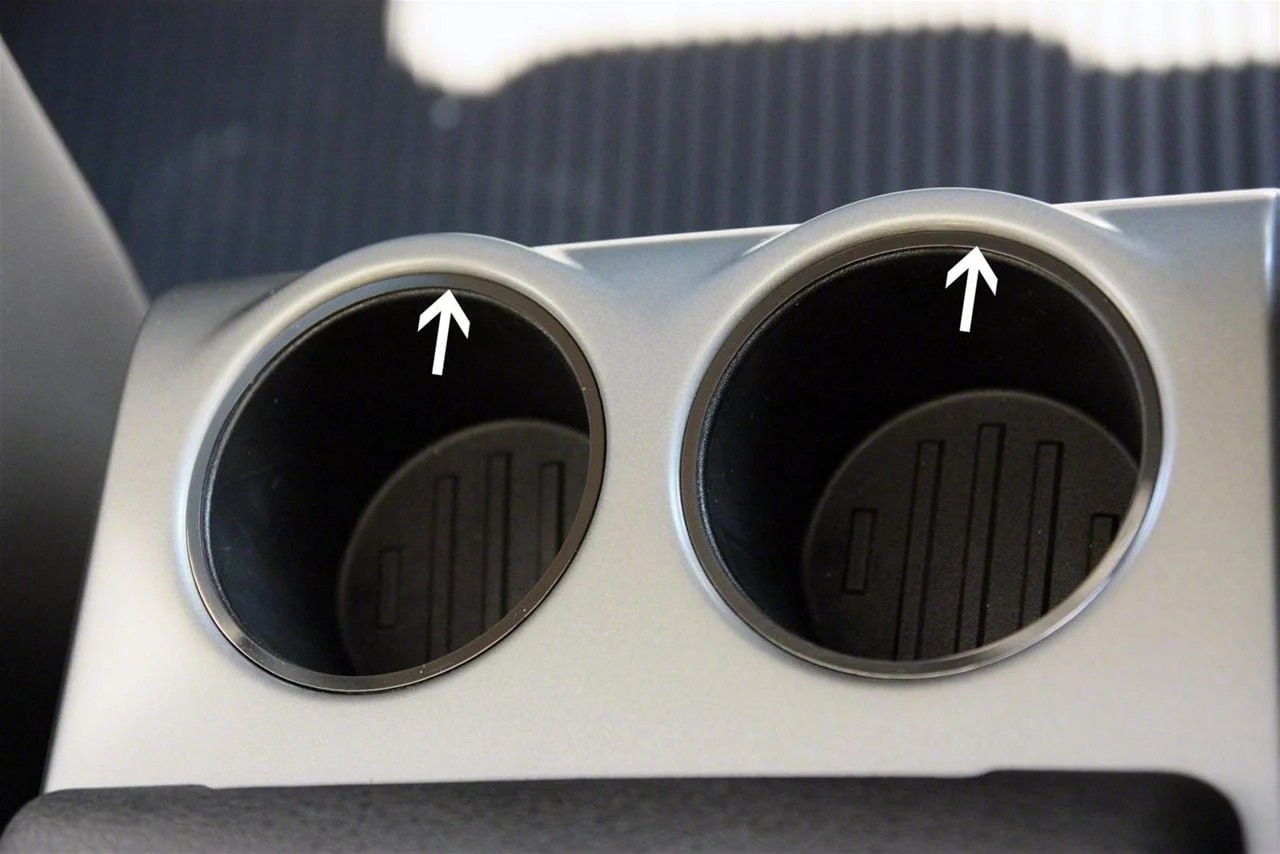 Rear Cup Holder Trim Rings; Polished (10-14 F-150)