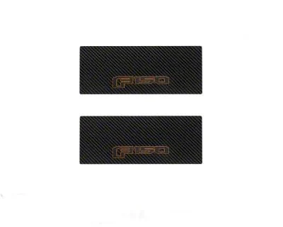 Rear Door Sill Protection with F-150 Logo; Raw Carbon Fiber; Black and Orange (15-26 F-150 SuperCrew)