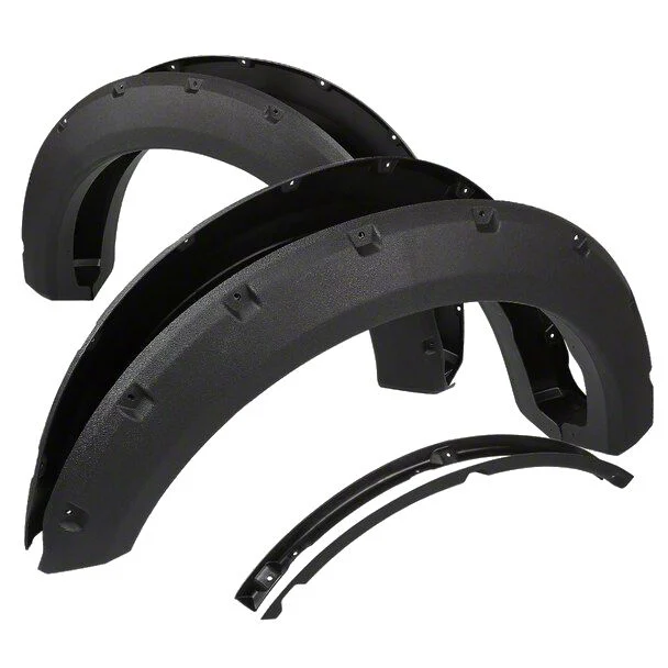 Rugged Fender Flares; Textured Black (15-17 F-150, Excluding Raptor)