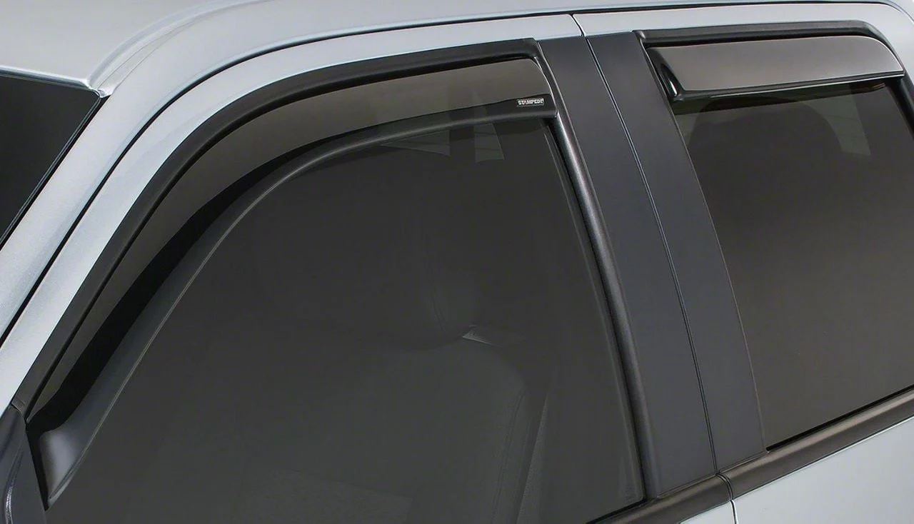 Snap-Inz In-Channel Sidewind Deflectors; Front and Rear; Smoke (15-20 F-150 SuperCrew)