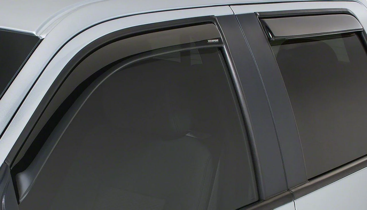 Snap-Inz In-Channel Sidewind Deflectors; Front and Rear; Smoke (15-20 F-150 SuperCab)