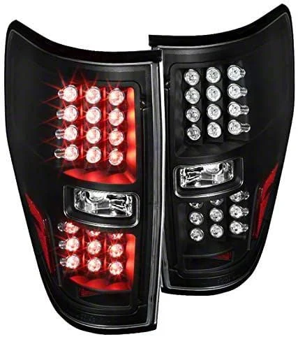 LED Tail Lights; Matte Black Housing; Clear Lens (09-14 F-150 Styleside)