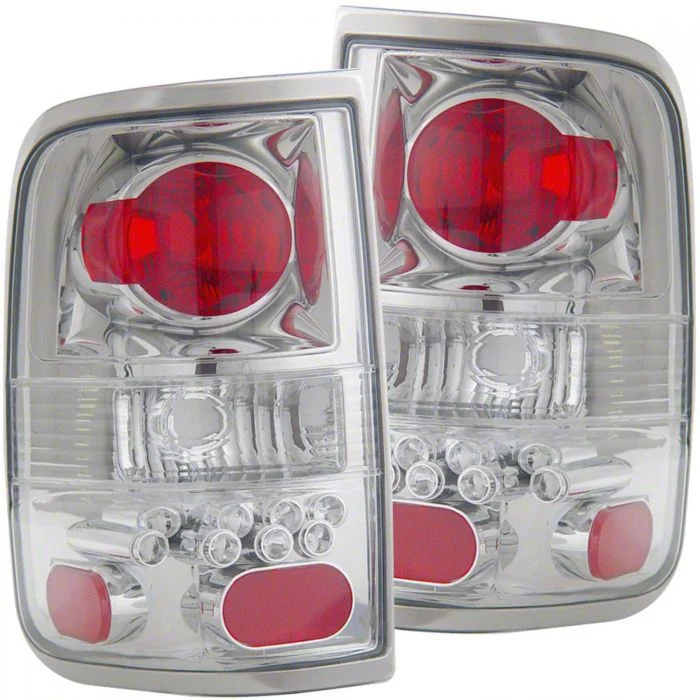 Tail Lights; Chrome Housing; Clear Lens (04-08 F-150 Styleside)