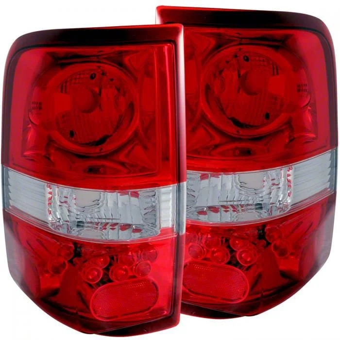 Tail Lights; Chrome Housing; Red/Clear Lens (04-08 F-150 Styleside)