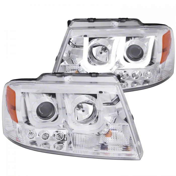 U-Bar Projector Headlights; Chrome Housing; Clear Lens (04-08 F-150)
