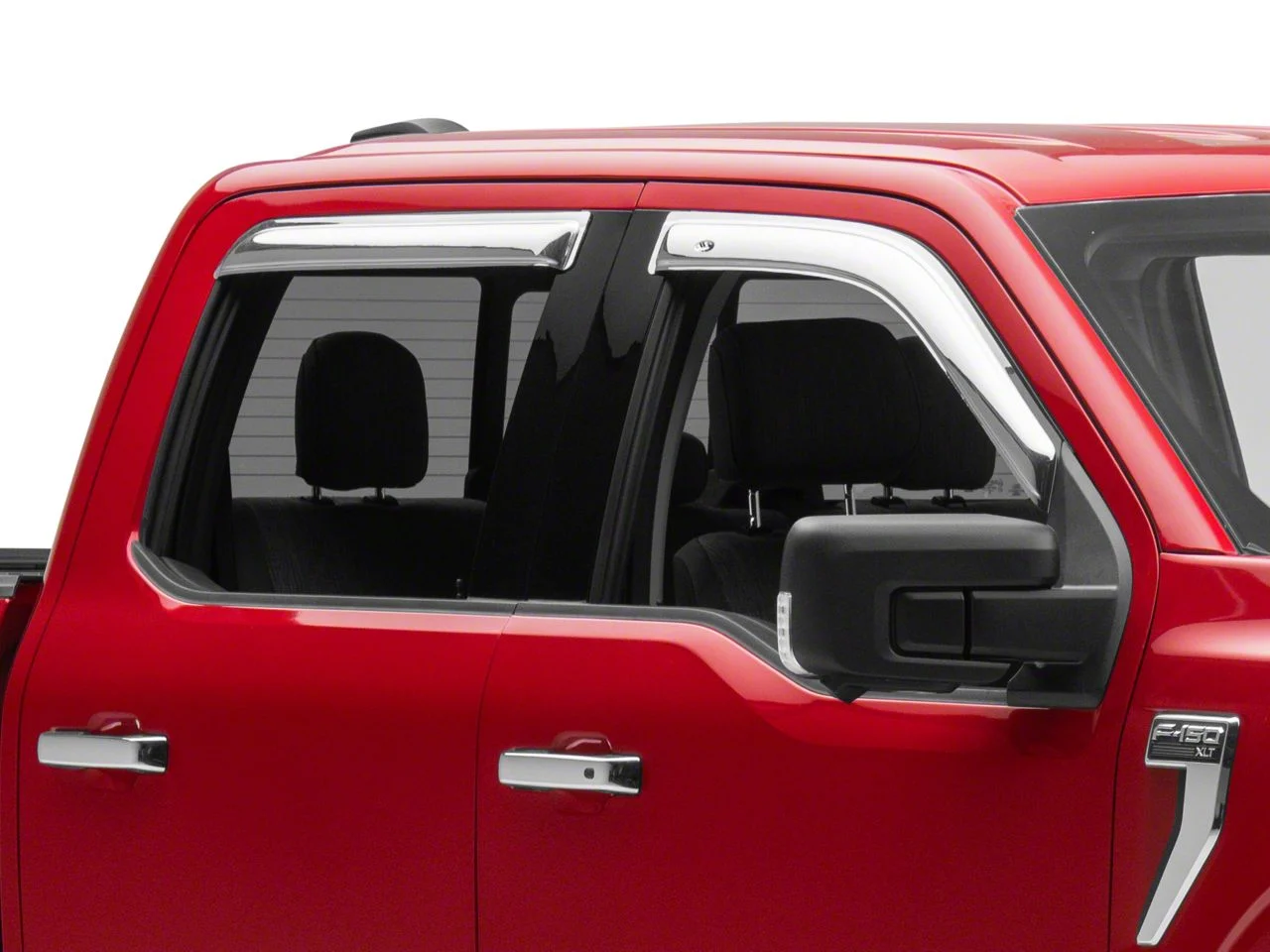 Ventvisor Window Deflectors; Front and Rear; Chrome (17-22 F-250 Super Duty SuperCrew)