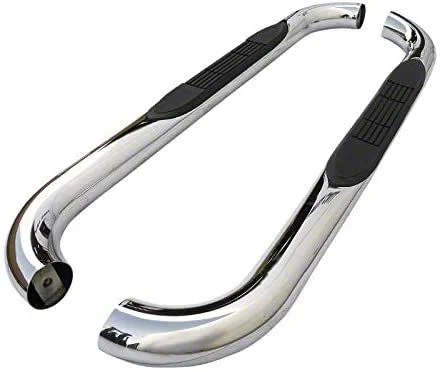 3-Inch Round Side Step Bars; Chrome (11-16 F-350 Super Duty Regular Cab)