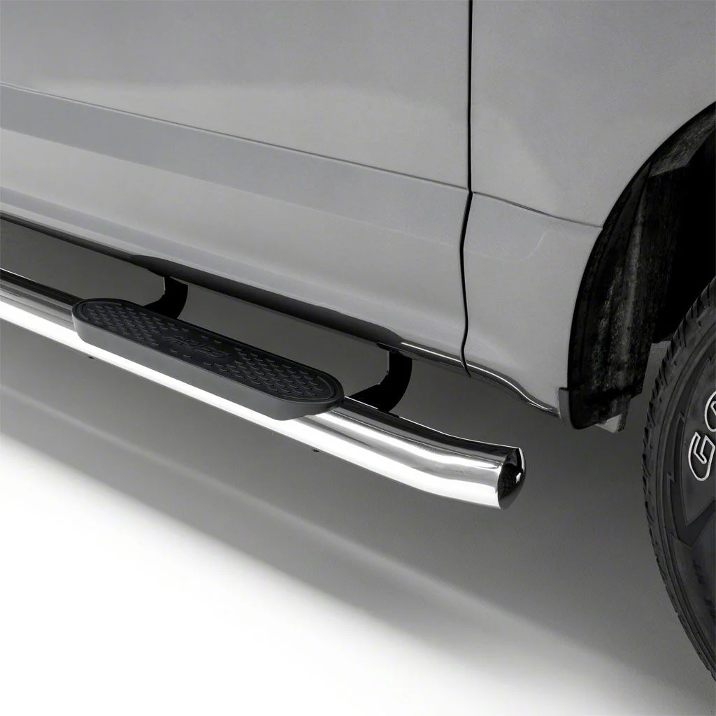 4-Inch Oval Side Step Bars; Stainless Steel (17-26 F-350 Super Duty SuperCrew)