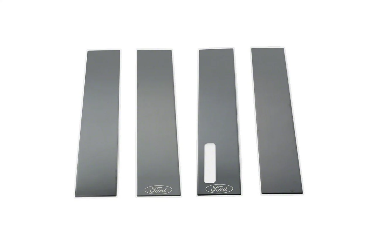Putco Black Platinum Pillar Posts with Ford Logo (17-22 F-350 Super Duty SuperCab, SuperCrew)