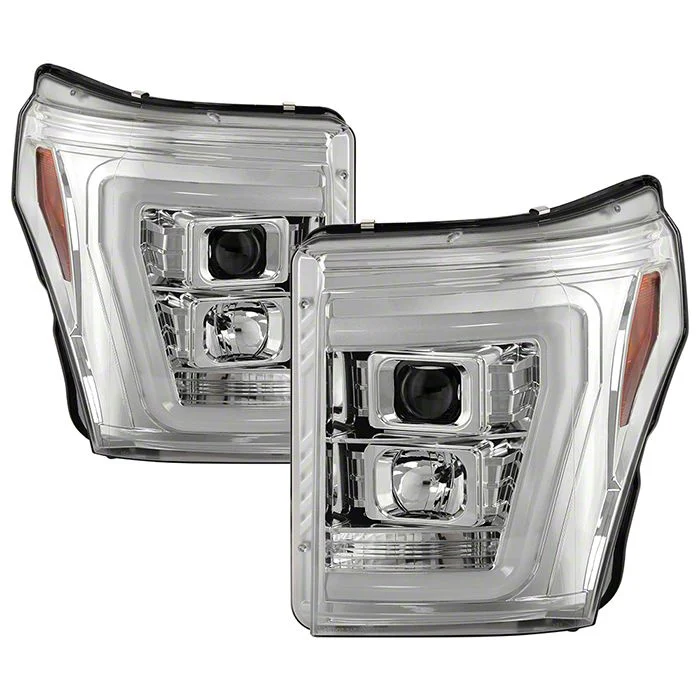 Platinum Series Version 2 High-Power LED Module Headlights; Chrome Housing; Clear Lens (11-16 F-350 Super Duty)