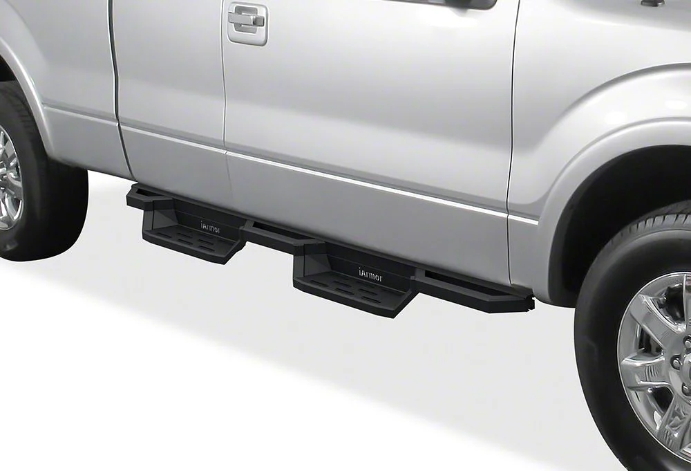 Square Tube Drop Style Nerf Side Step Bars; Matte Black (11-16 F-350 Super Duty SuperCab)