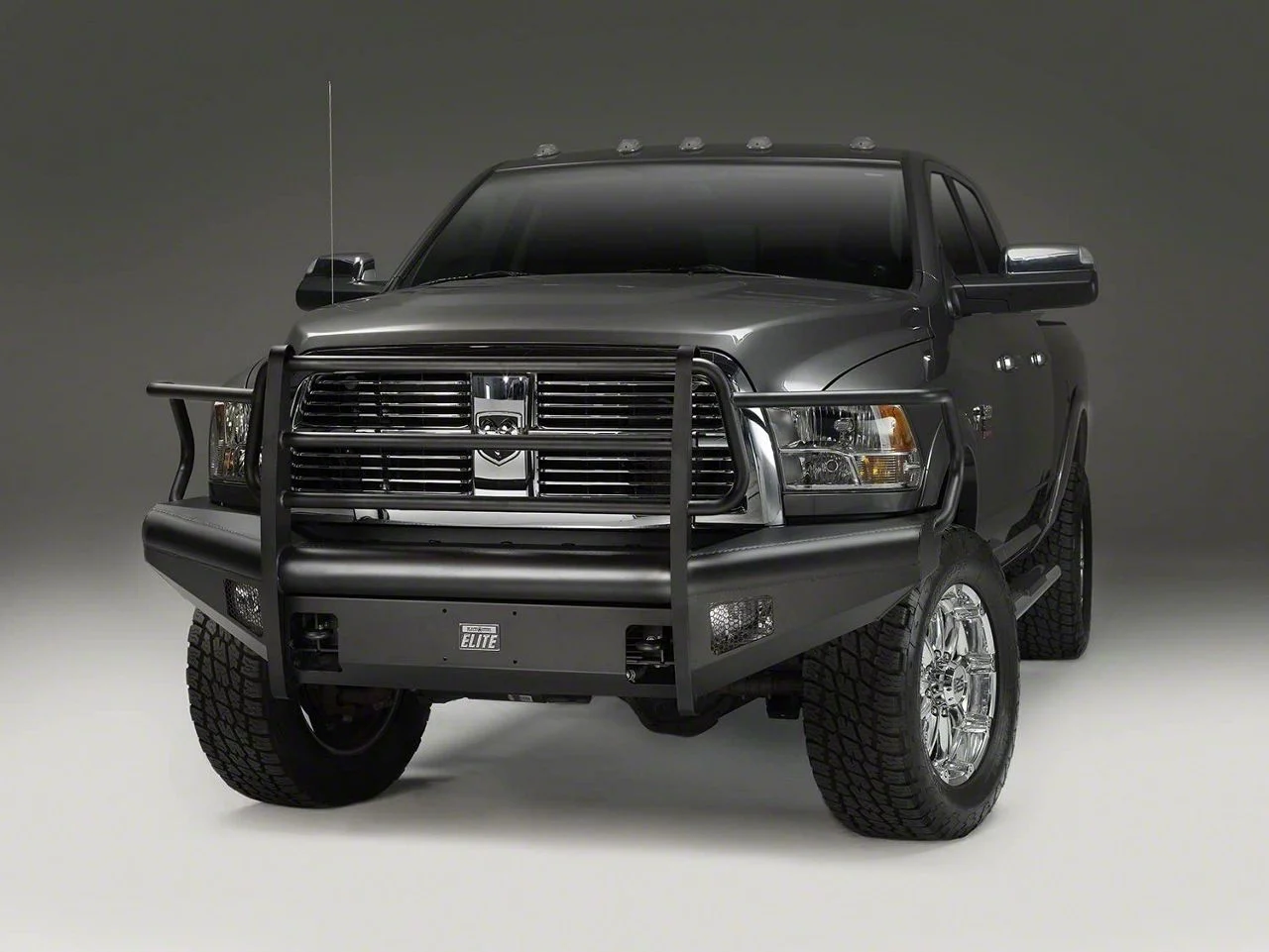 Fab Fours Black Steel Elite Front Bumper with Full Guard; Matte Black (10-18 RAM 2500)