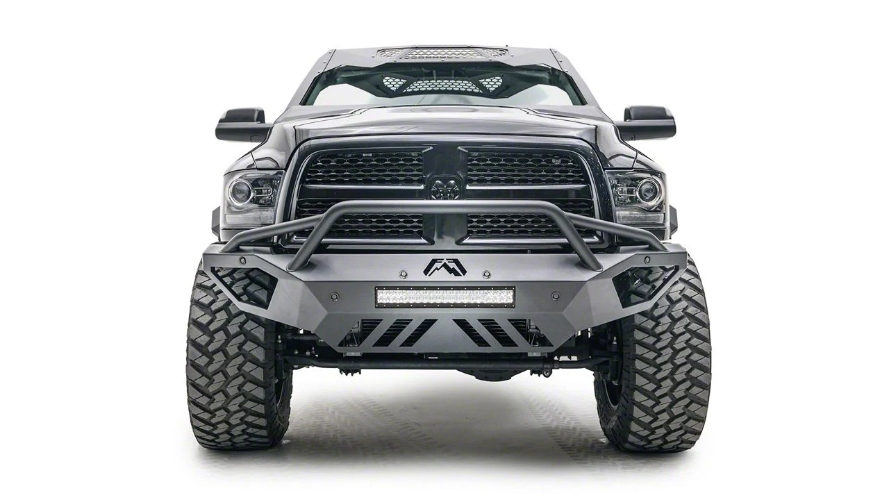 Fab Fours Open Fender Vengeance Front Bumper; Matte Black (16-18 RAM 3500)