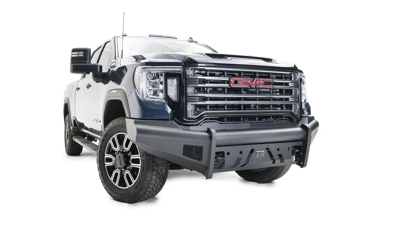 Fab Fours Black Steel Elite Front Bumper; Matte Black (20-23 Sierra 2500 HD)