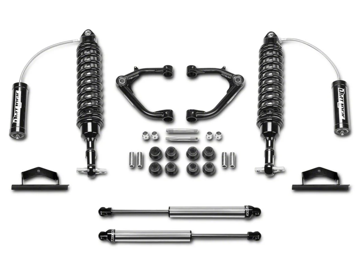 Fabtech 2-Inch Uniball Upper Control Arm System with Dirt Logic Coil-Over Reservoirs and Shocks (14-18 2WD/4WD Sierra 1500 Double Cab, Crew Cab, Excluding Denali)