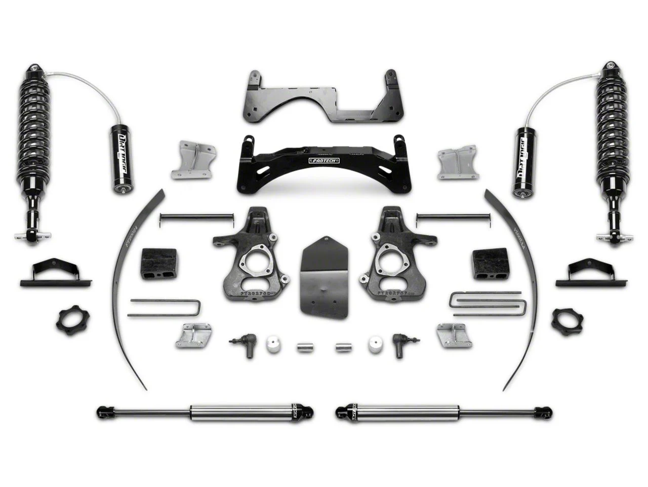 Fabtech 6-Inch Performance Suspension Lift Kit with Dirt Logic 2.5 Coil-Over Reservoirs and Shocks (14-18 2WD/4WD Sierra 1500 Double Cab, Crew Cab, Excluding Denali)