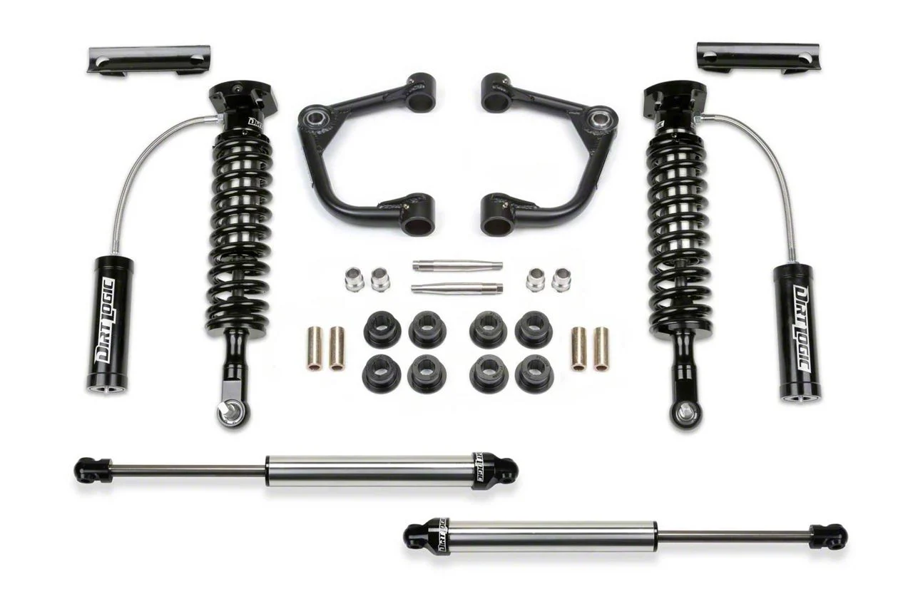 Fabtech 2-Inch Uniball Upper Control Arm System with Dirt Logic Coil-Over Reservoirs and Shocks (21-26 4WD F-150, Excluding Raptor)