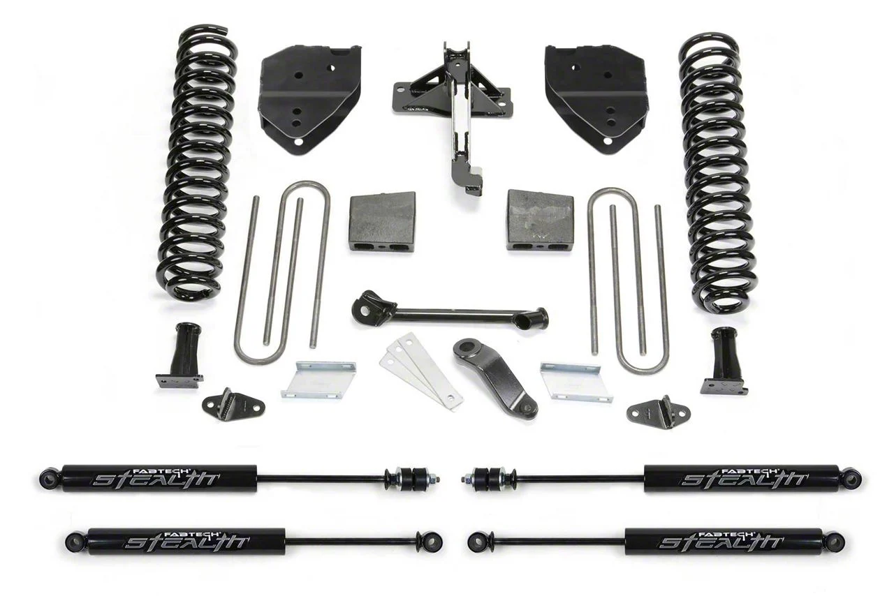 Fabtech 4-Inch Basic Lift Kit with Stealth Shocks (17-22 4WD 6.2L F-350 Super Duty)