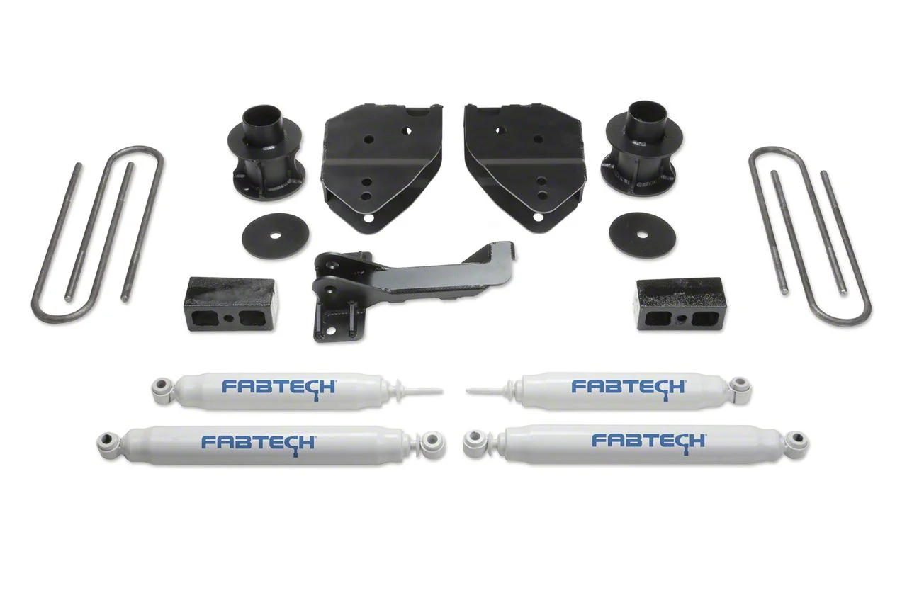 Fabtech 4-Inch Budget Lift Kit with Performance Shocks (17-22 4WD F-350 Super Duty)