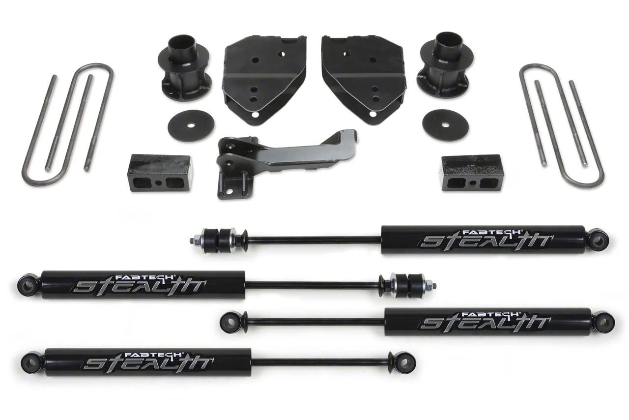 Fabtech 4-Inch Budget Lift Kit with Stealth Shocks (17-22 4WD F-350 Super Duty)