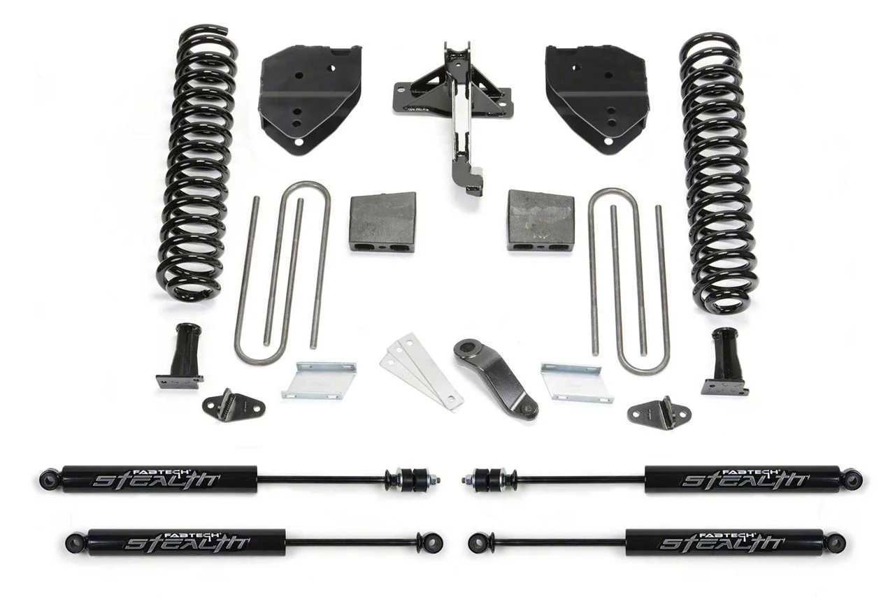 Fabtech 6-Inch Basic Suspension Lift Kit with Stealth Shocks (17-22 4WD 6.2L F-350 Super Duty)