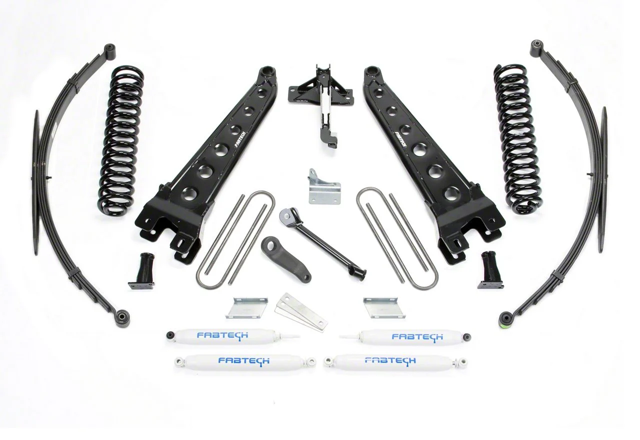 Fabtech 8-Inch Radius Arm Suspension Lift Kit with Performance Shocks and Rear Leaf Springs (11-16 4WD F-350 Super Duty)