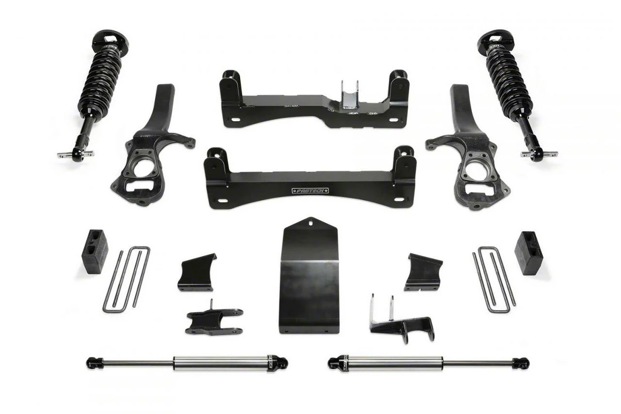Fabtech 6-Inch Performance Suspension Lift Kit with Dirt Logic 2.5 Coil-Overs and Dirt Logic 2.25 Shocks (20-24 4WD 3.0L Duramax Sierra 1500 Crew Cab w/ 5.80-Foot Short Box, Excluding AT4 & Denali)