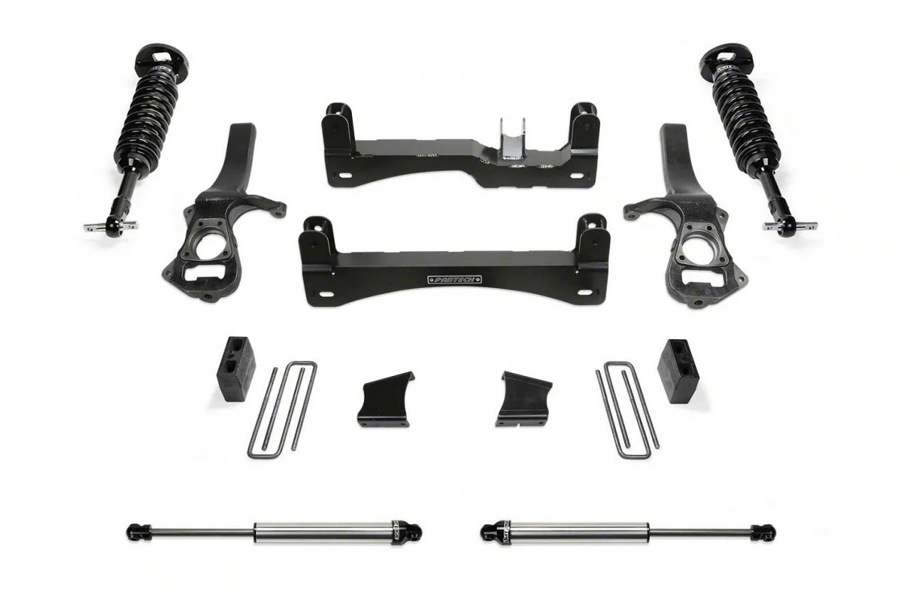 Fabtech 6-Inch Performance Suspension Lift Kit with Dirt Logic 2.5 Coil-Overs and Dirt Logic 2.25 Shocks (20-24 2WD 3.0L Duramax Sierra 1500 Crew Cab w/ 5.80-Foot Short Box, Excluding AT4 & Denali)