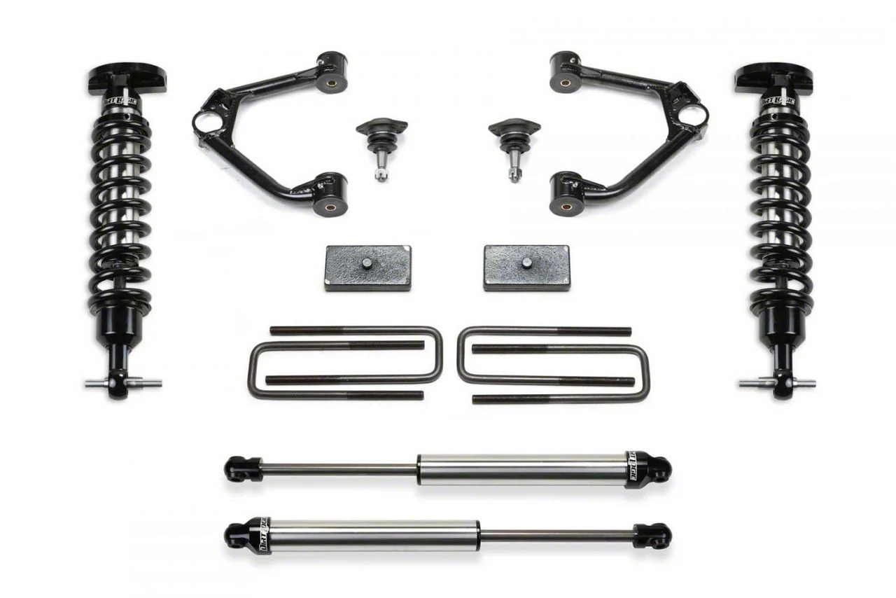 Fabtech 3-Inch Ball Joint Upper Control Arm Lift Kit with Dirt Logic 2.5 Coil-Overs and Dirt Logic 2.25 Shocks (20-24 3.0L Duramax Silverado 1500 Double Cab, Crew Cab, Excluding Trail Boss)