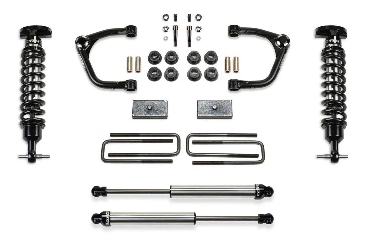 Fabtech 3-Inch Uniball Upper Control Arm Lift Kit with Dirt Logic 2.5 Coil-Overs and Dirt Logic 2.25 Shocks (20-26 3.0L Duramax Silverado 1500 Double Cab, Crew Cab, Excluding Trail Boss)