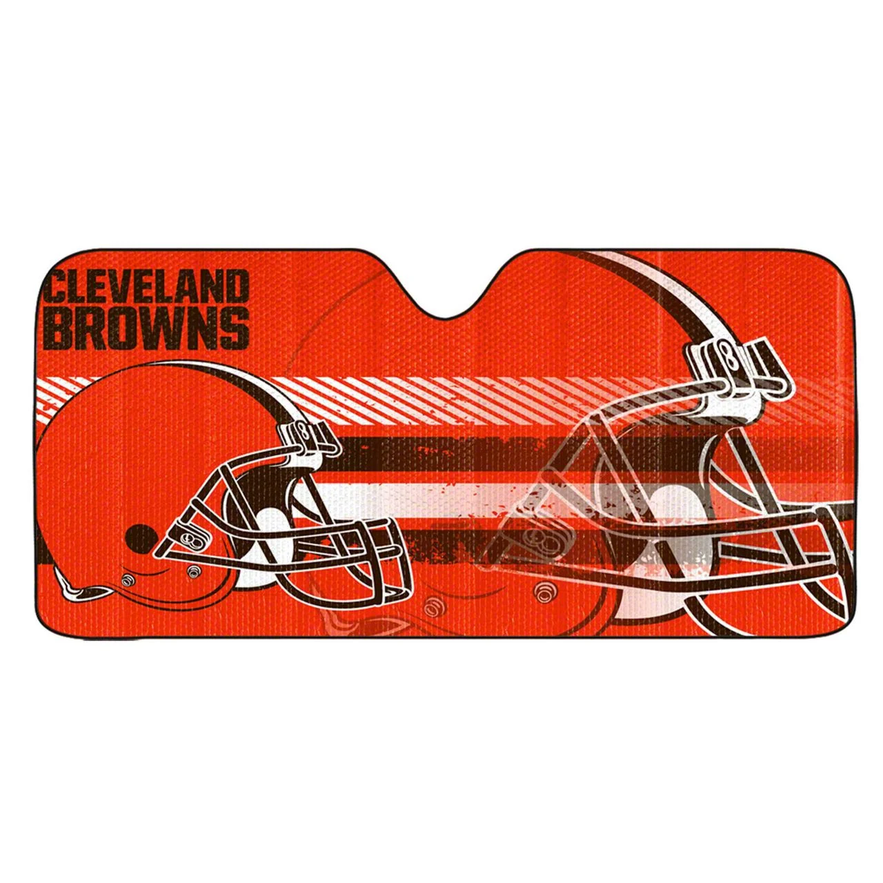Windshield Sun Shade with Cleveland Browns Logo; Orange (Universal; Some Adaptation May Be Required)