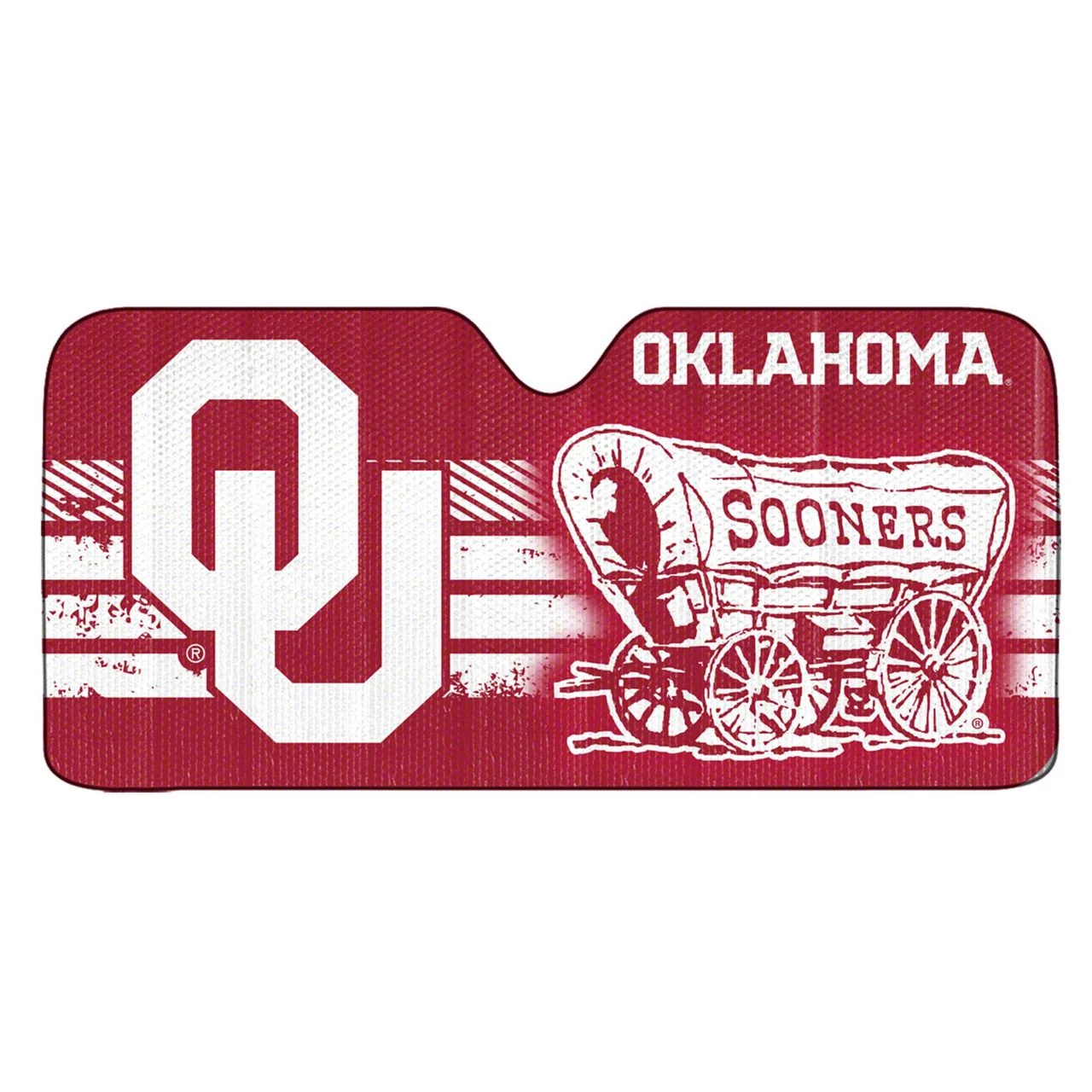 Windshield Sun Shade with University of Oklahoma Logo; Crimson (Universal; Some Adaptation May Be Required)