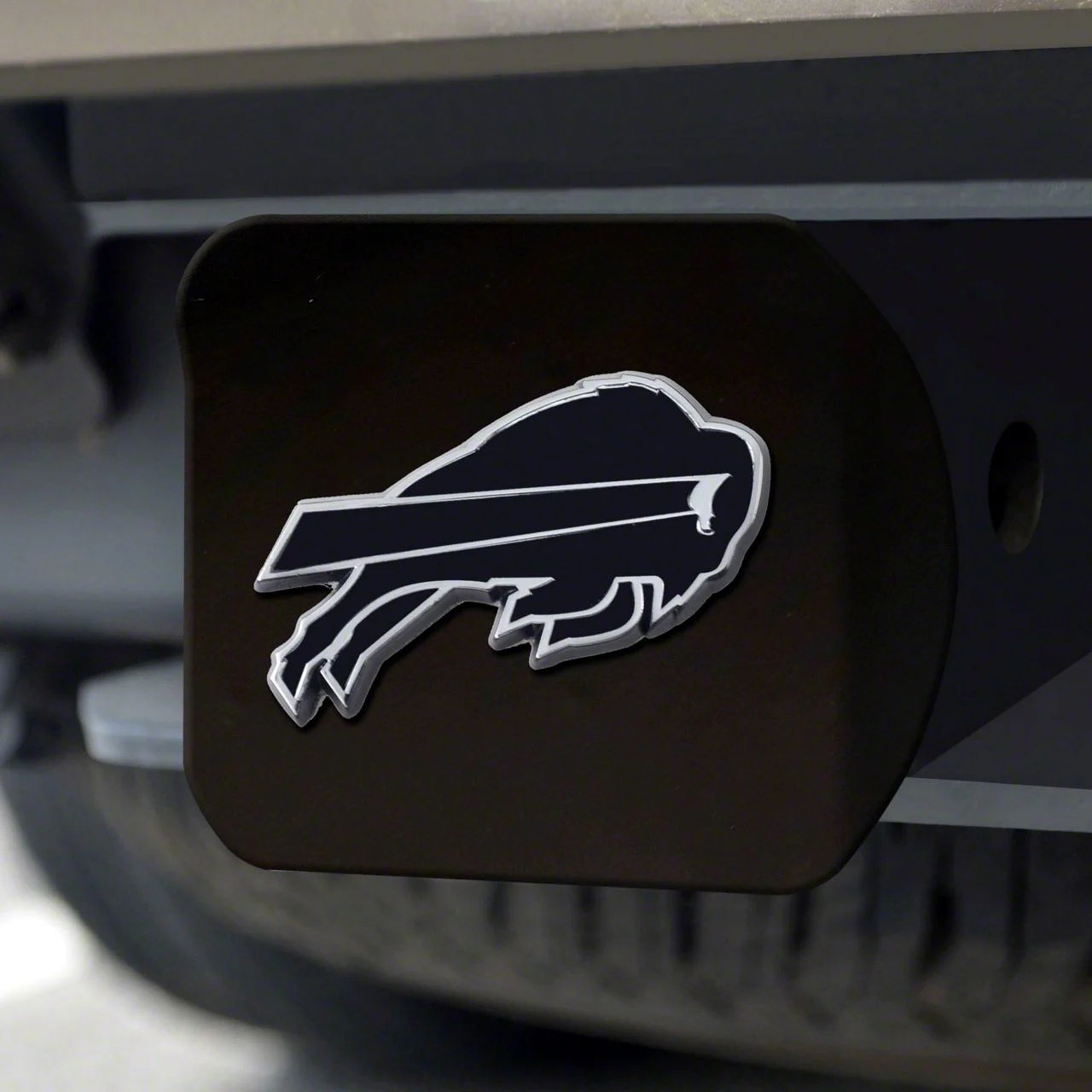 Hitch Cover with Buffalo Bills Logo; Black (Universal; Some Adaptation May Be Required)