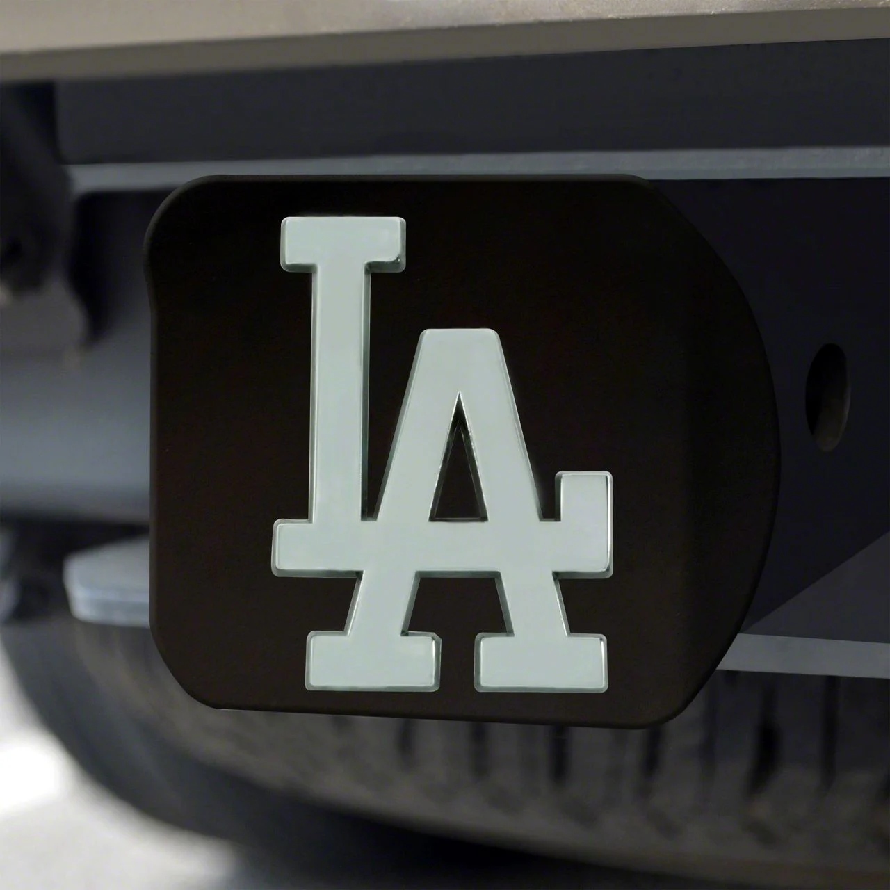 Hitch Cover with Los Angeles Dodgers Logo; Black (Universal; Some Adaptation May Be Required)