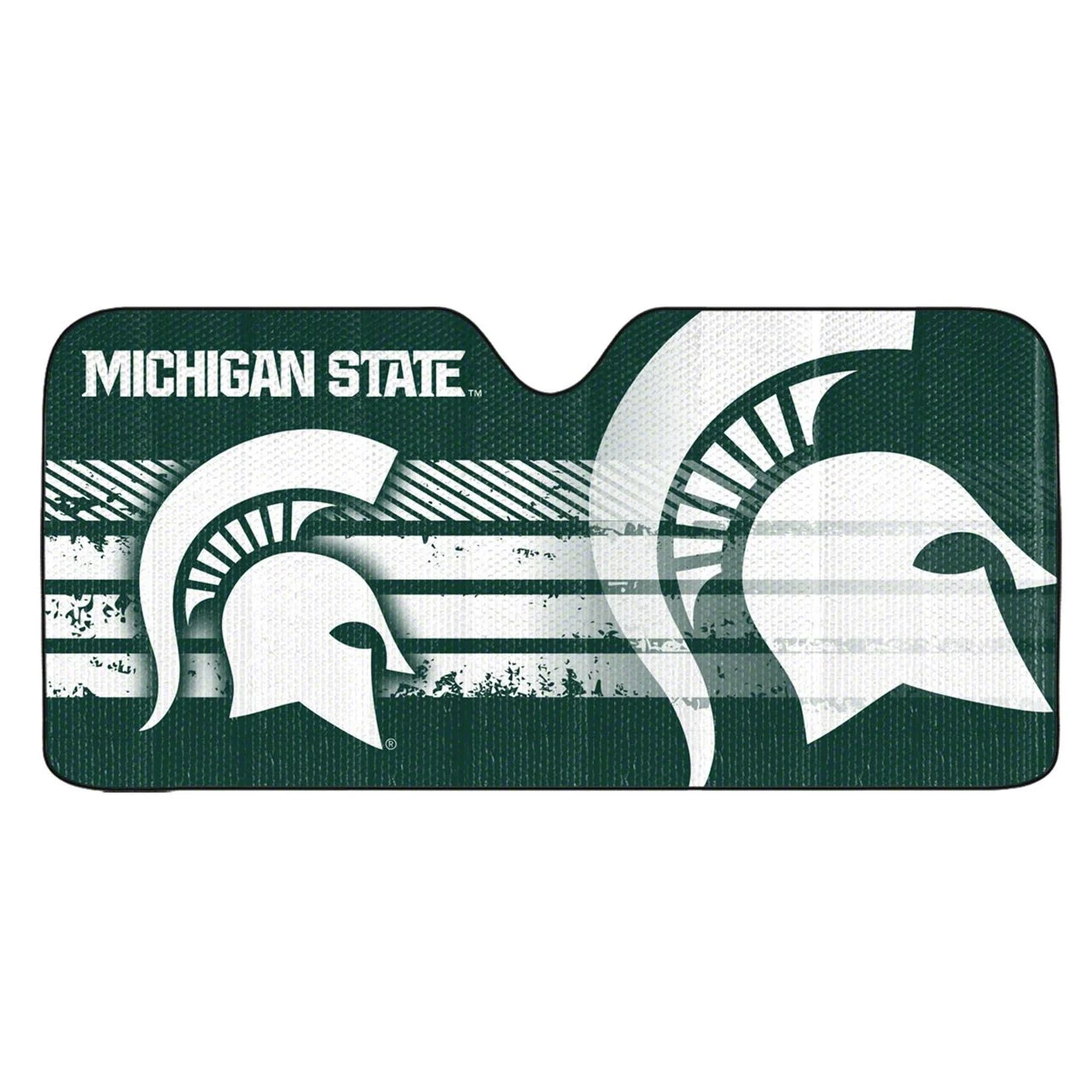 Windshield Sun Shade with Michigan State University Logo; Green (Universal; Some Adaptation May Be Required)