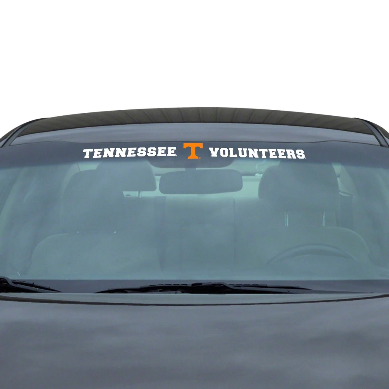 Windshield Decal with University of Tennessee Logo; White (Universal; Some Adaptation May Be Required)