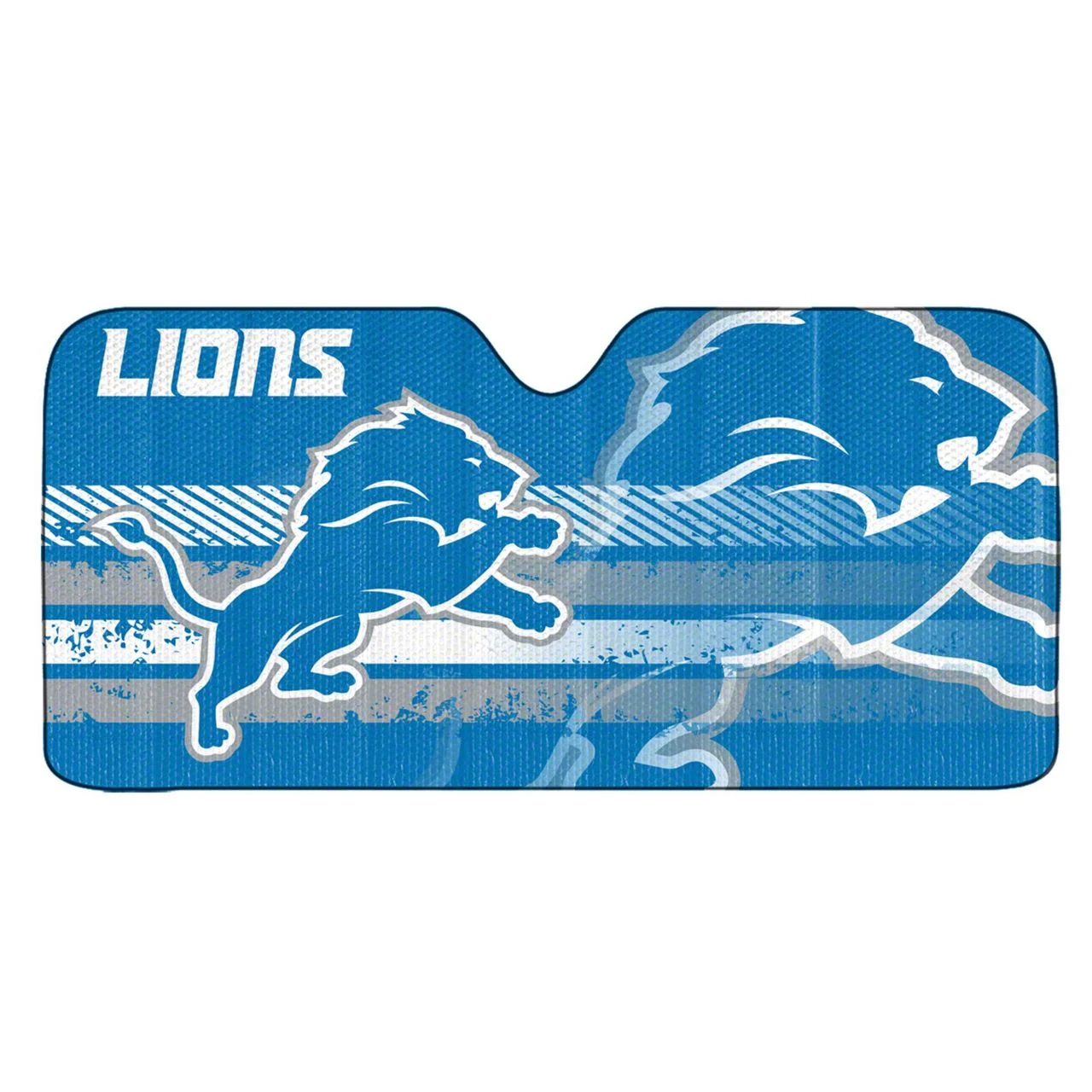 Windshield Sun Shade with Detroit Lions Logo; Blue (Universal; Some Adaptation May Be Required)