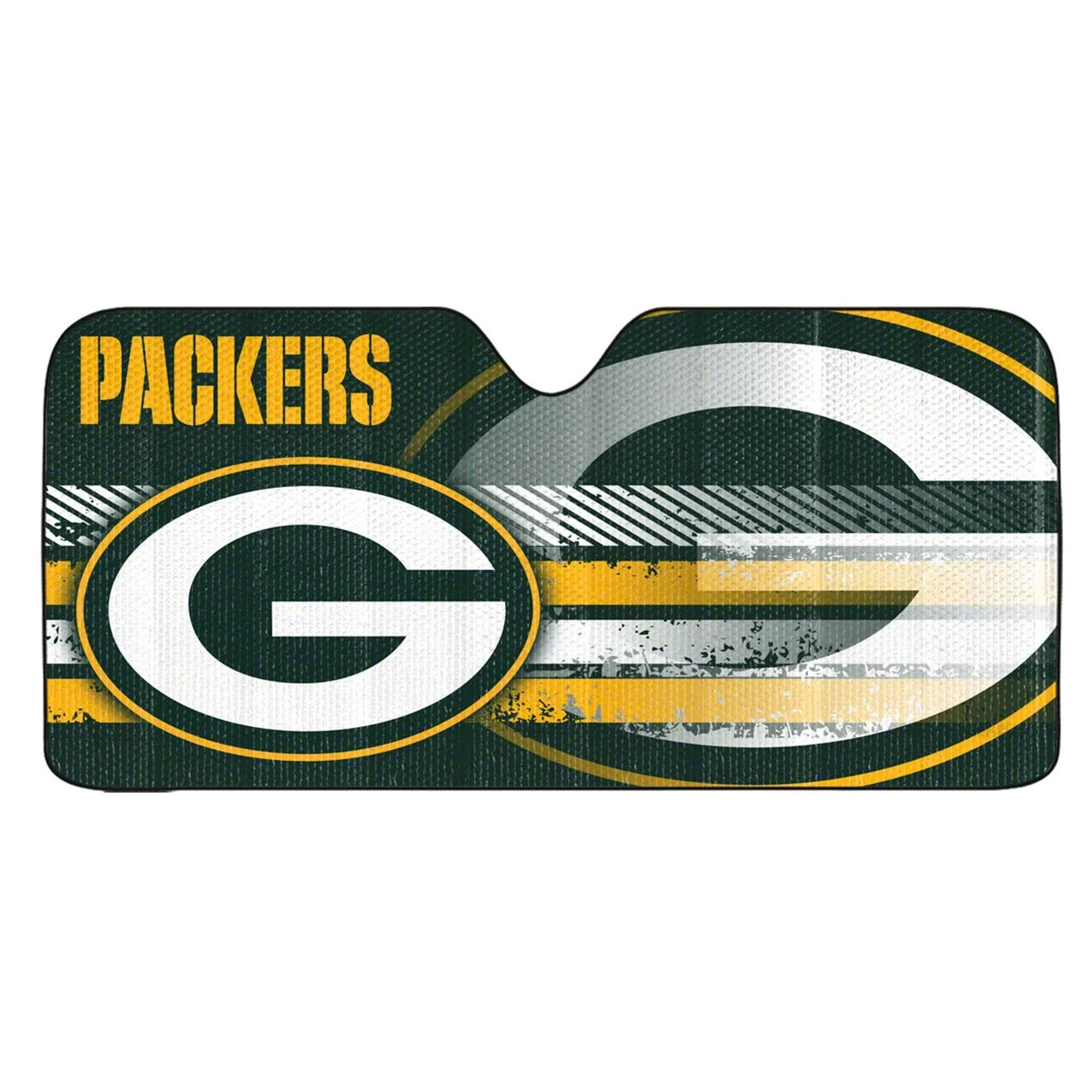 Windshield Sun Shade with Green Bay Packers Logo; Green (Universal; Some Adaptation May Be Required)