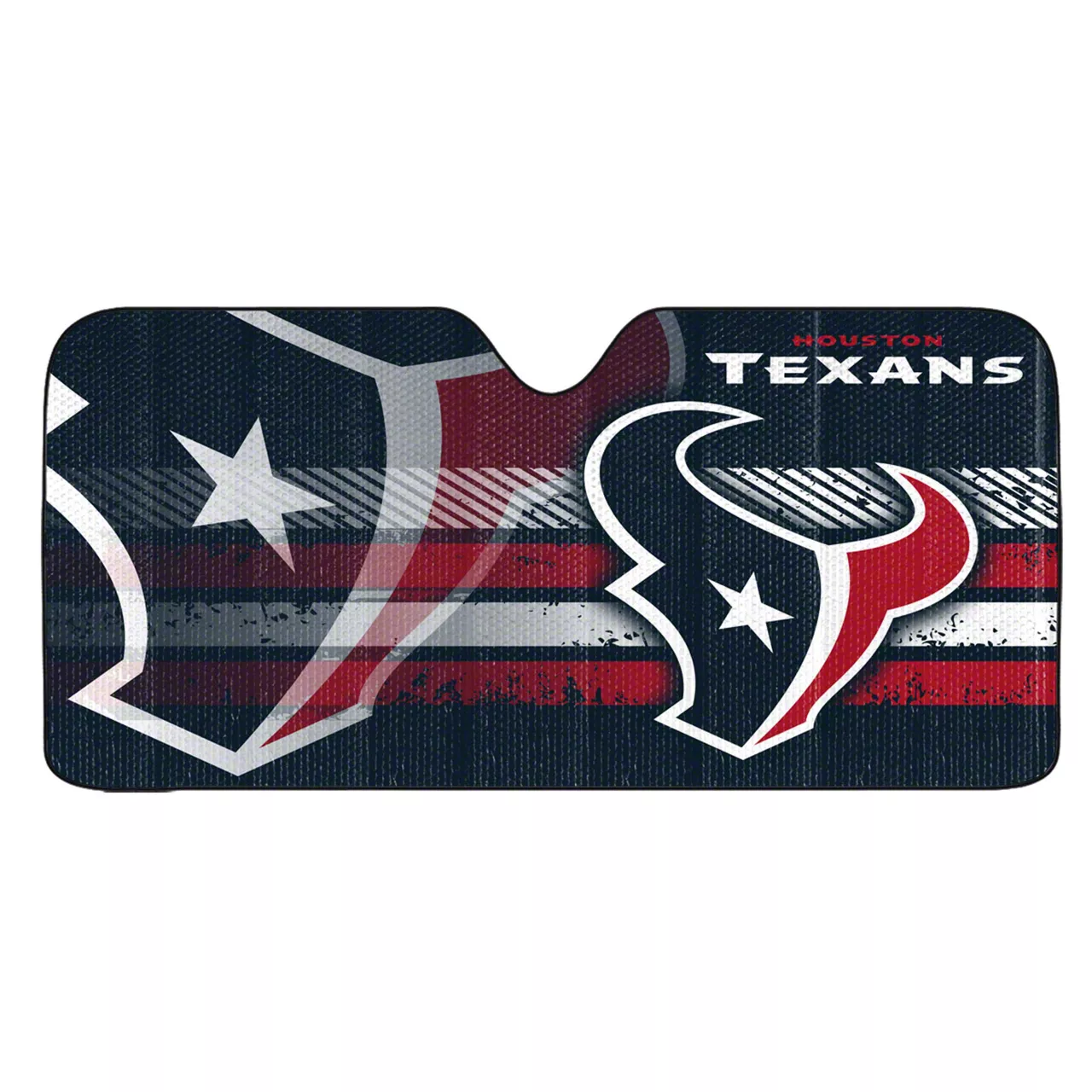 Windshield Sun Shade with Houston Texans Logo; Navy (Universal; Some Adaptation May Be Required)