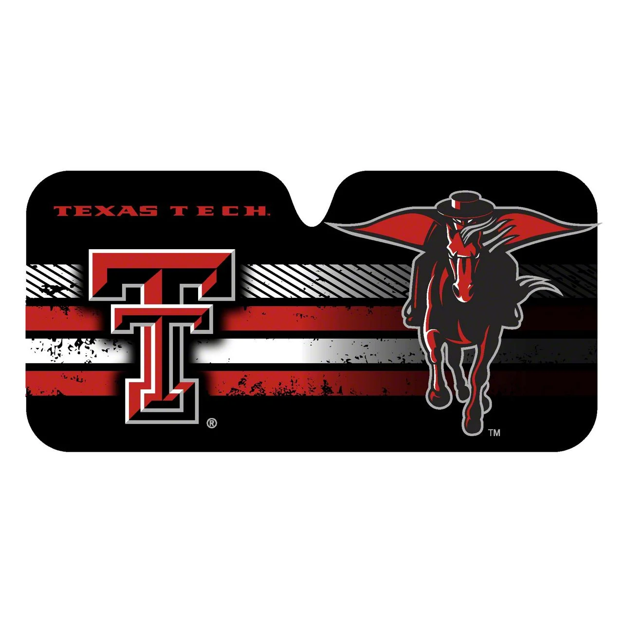 Windshield Sun Shade with Texas Tech University Logo; Black (Universal; Some Adaptation May Be Required)