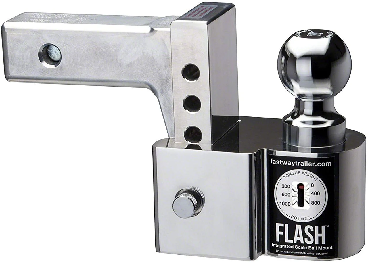 FLASH ISBM Series 2-Inch Receiver Hitch Adjustable Ball Mount with 2-Inch and 2-5/16-Inch Chrome Ball; 4-Inch Drop (Universal; Some Adaptation May Be Required)