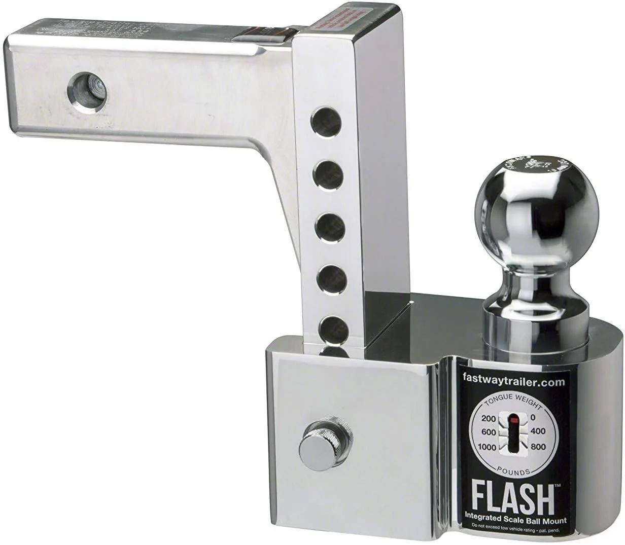 FLASH ISBM Series 2-Inch Receiver Hitch Adjustable Ball Mount with 2-Inch and 2-5/16-Inch Chrome Ball; 6-Inch Drop (Universal; Some Adaptation May Be Required)